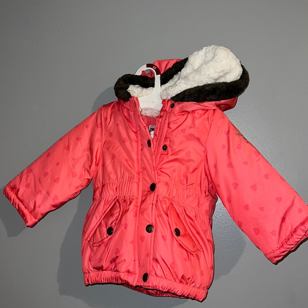 Adorable Pink Heart OshKosh B’gosh Jacket with Buttons and Zipper! 💕